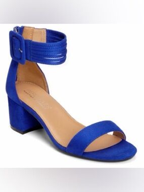 AEROSOLES Royal Blue Block Heel Ankle Strap Sandal